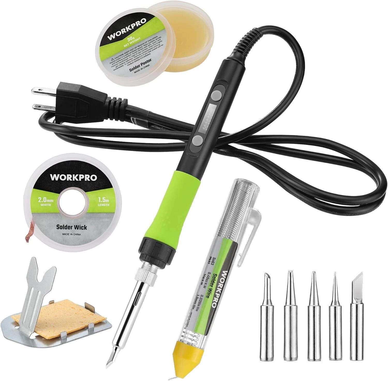 Workpro Electric Soldering Iron Kit Lcd Digital Display Durable