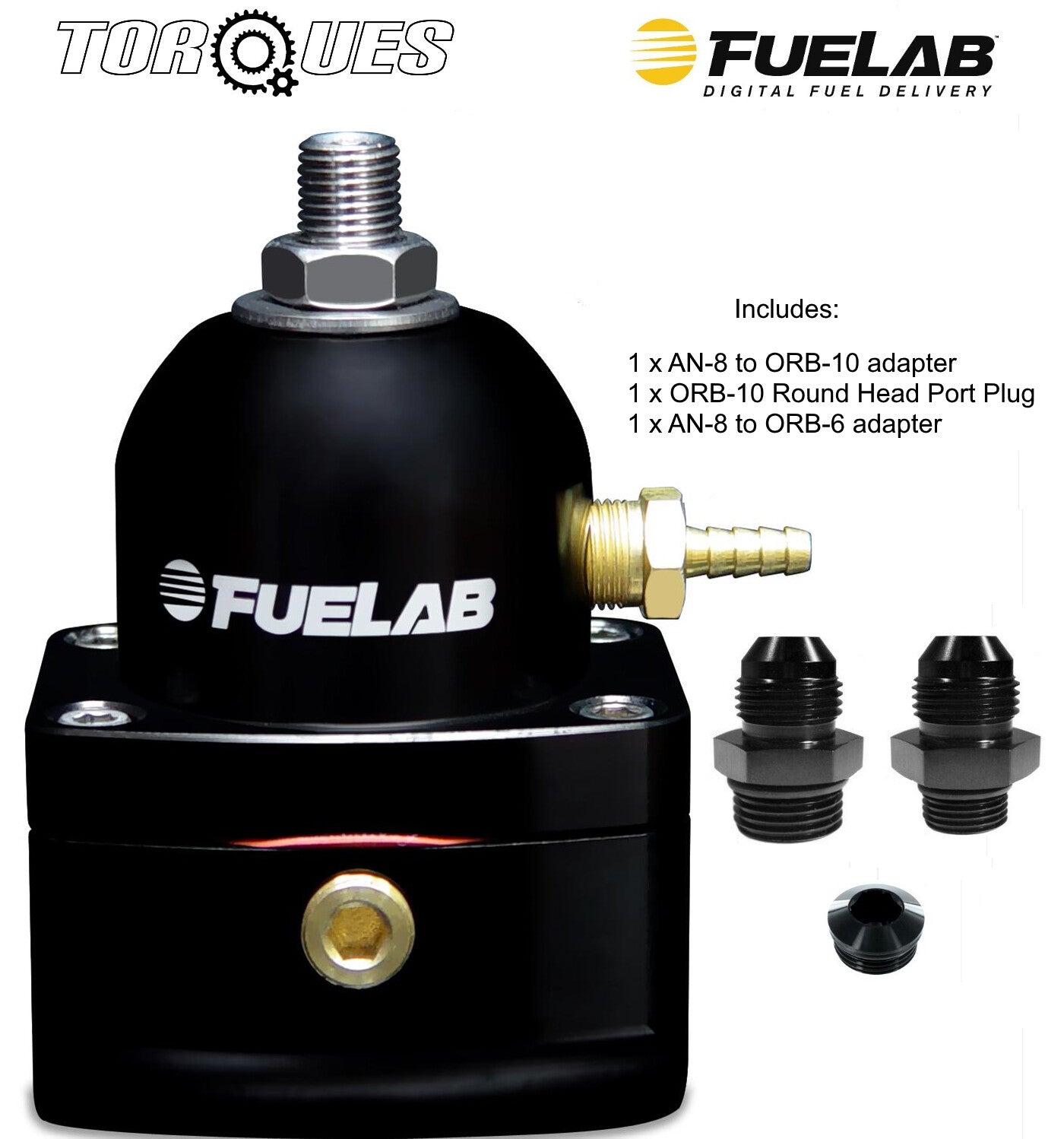 Fuelab Efi Three Port Fuel Pressure Regulator an-8 In/out Black