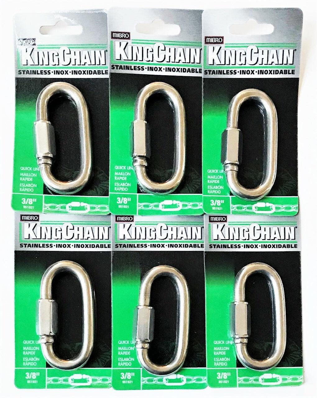 6 Mibro Kingchain 3/8" Quick Link Hook