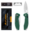 FLISSA 3-IN-1 Folding Utility Knife Gut Hook Quick Change 16PC Blades Drop Point