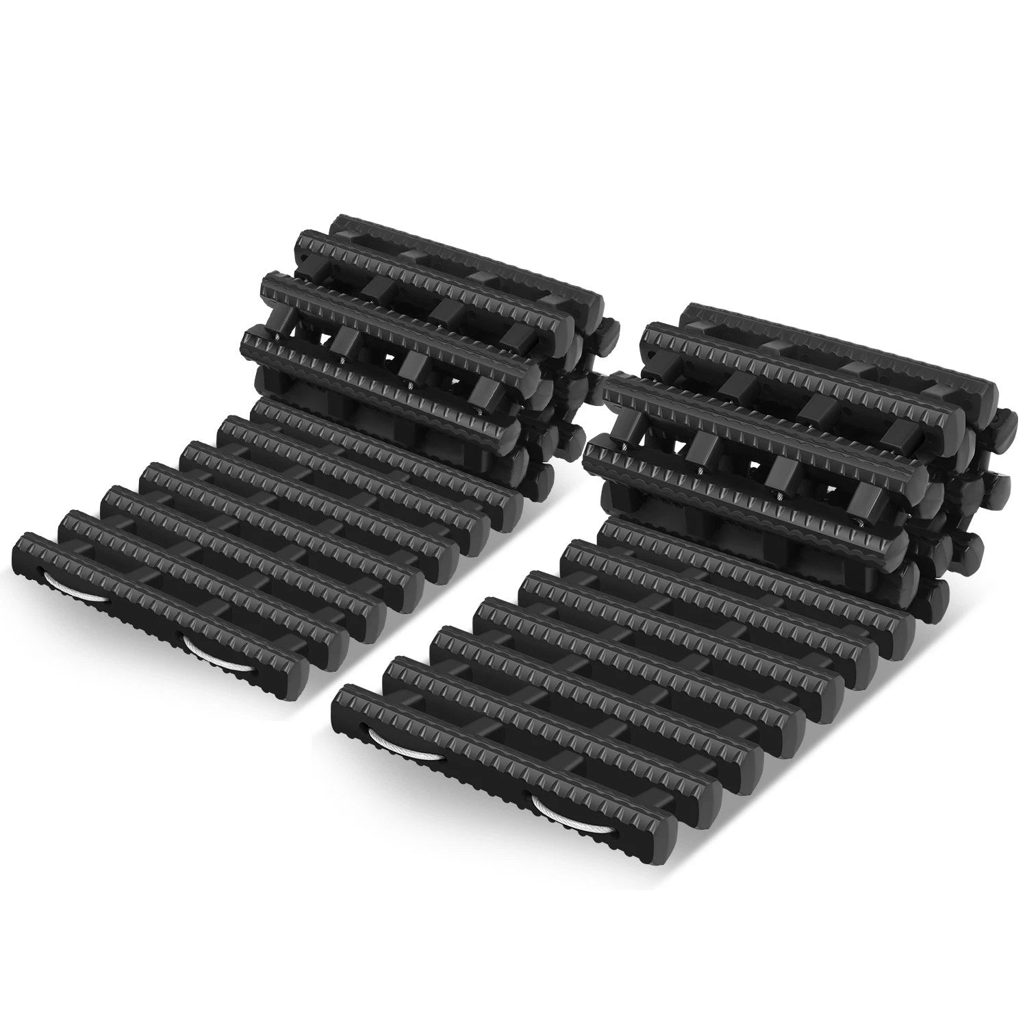 Black 10 Ton 40" L Sand Snow Recovery Traction Tracks Mats For Cars