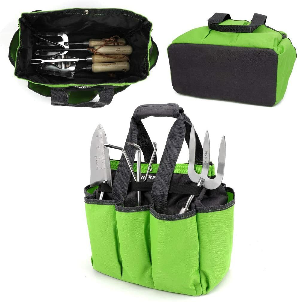 WORKPRO Garden Tool Bag, Garden Tote Storage Bag with 8 Pockets 12"x 12" x 6"
