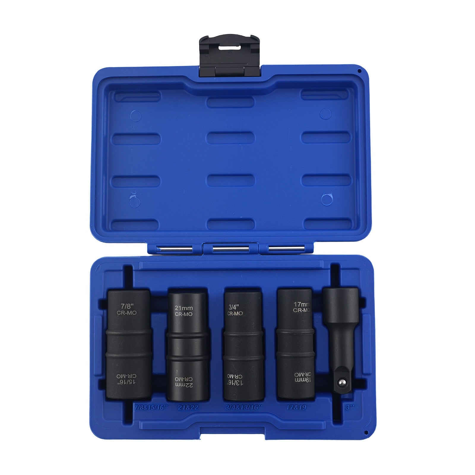5PC Flip Impact Socket 1/2" Drive 17mm 19mm 21mm 22mm 3/4" 13/16" 7/8"