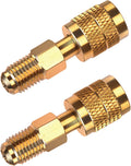 2-Pack R32 R454B Refrigerant Brass Adapter, 1/4" Female to Male
