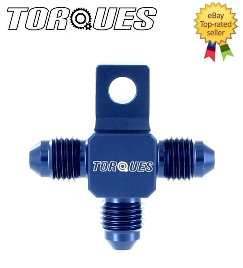 AN -4 (AN4 JIC -4) Flare Tree T Piece With Lug Adapter Fitting In Blue