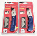 2 Ate Pro Lock Back Folding Utility Knives Plus 12 Blades Razor Knife