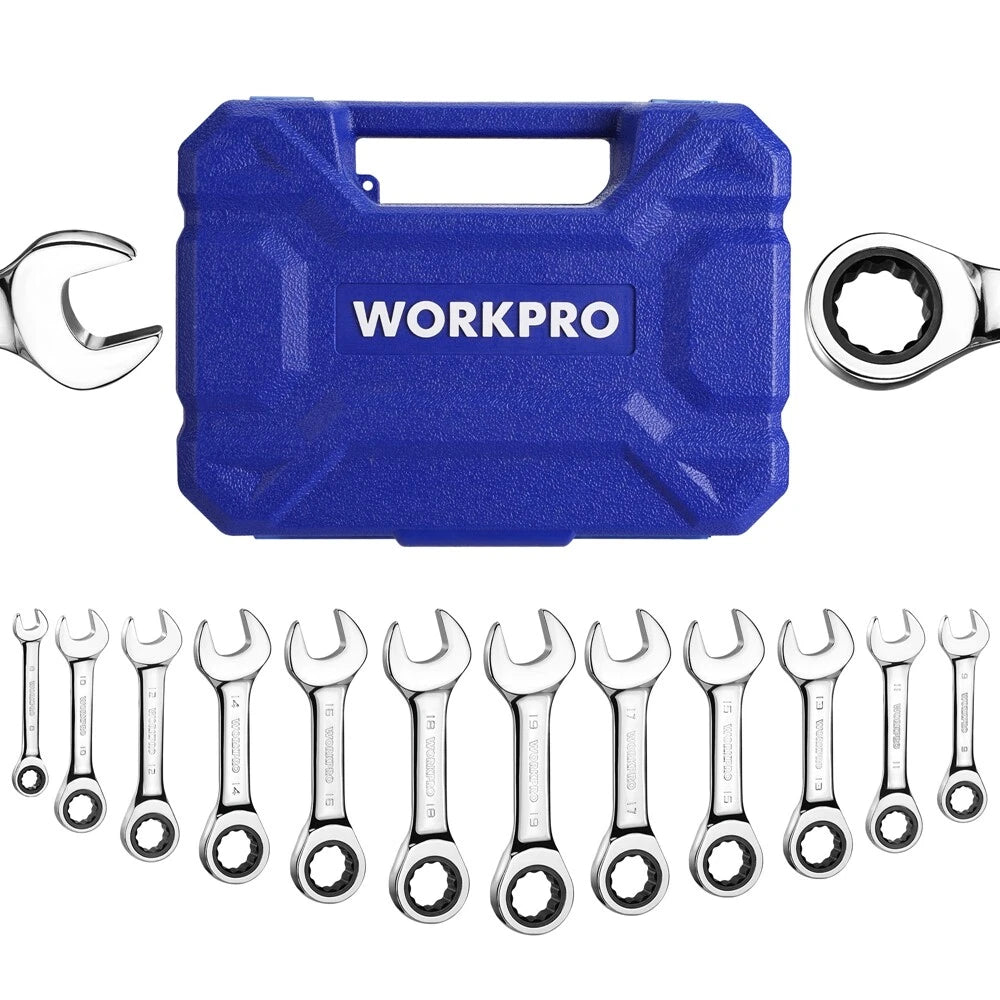 Workpro 12-piece Stubby Ratcheting Combination | Built Supply Co