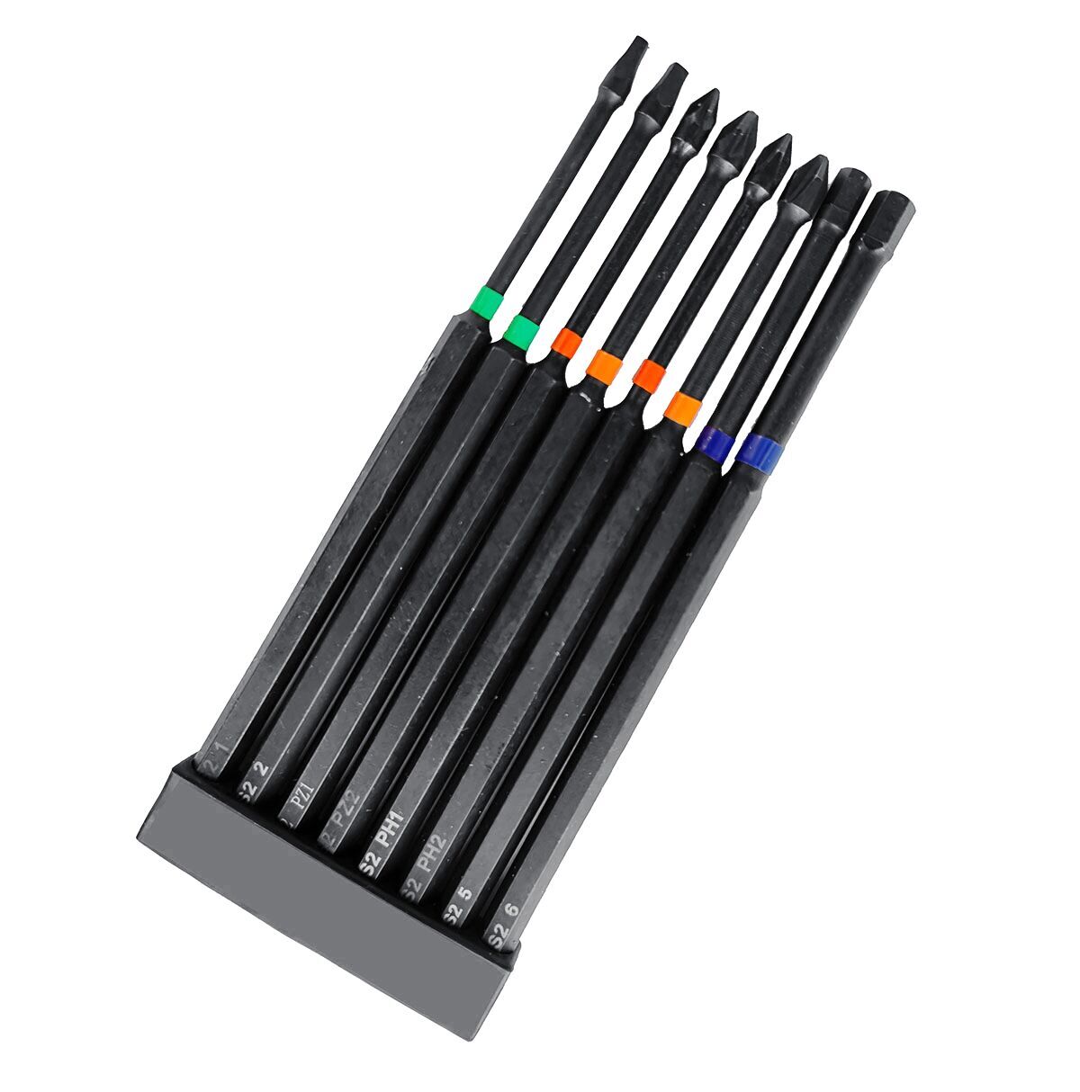 Expert 150mmL S2 Steel Impact Power Driver Bits 8pc Set:Hex Philip