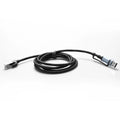 Nylon Braided Ethernet Cable 2-in-1 Usb A C To Rj45 100mbps 1.8m For