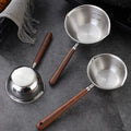 Induction And Electric Stove Compatible Hot Oil Pot With Wooden Handle