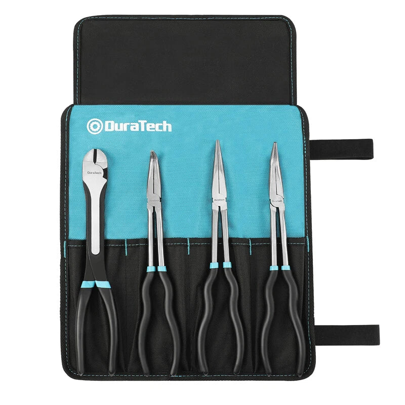 Duratech Extra Long Needle Nose Pliers Set 11" Long Reach Straight