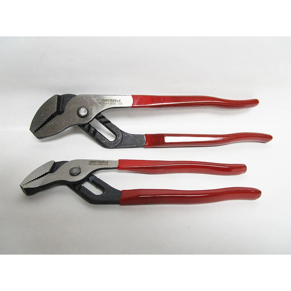 Proto Tongue And Groove Power-track Ii Plier Set W/plastisol Grips