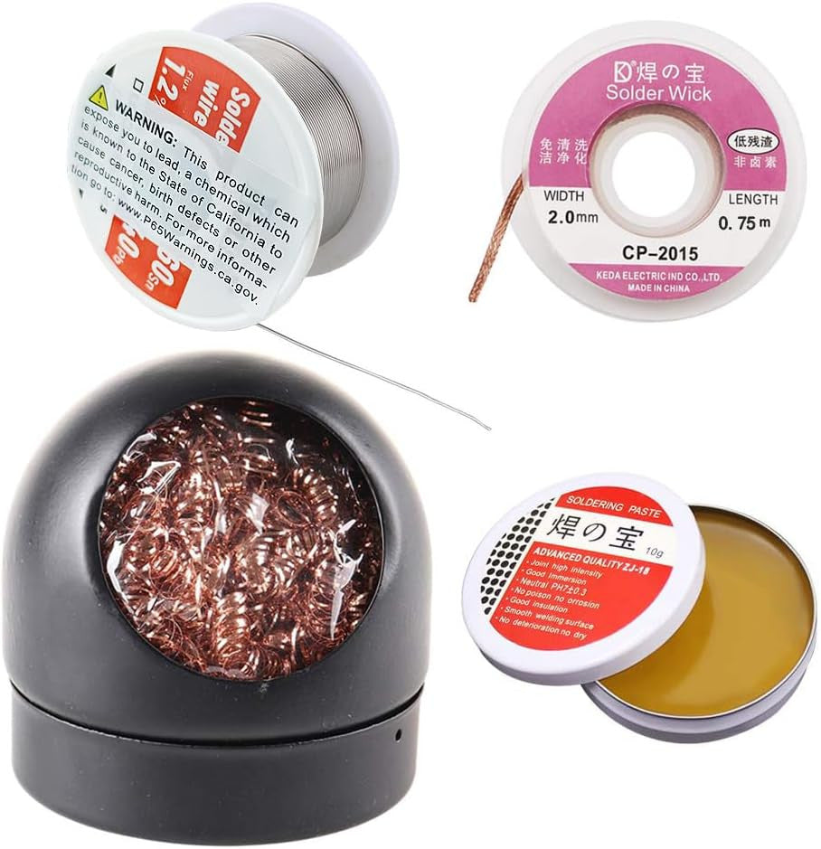 4-in-1 Welding Tool Set, Soldering Iron Tip Cleaner + 0.6mm Solder