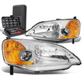 For 2001-2003 Honda Civic Pair Chrome/amber Signal | Built Supply Co