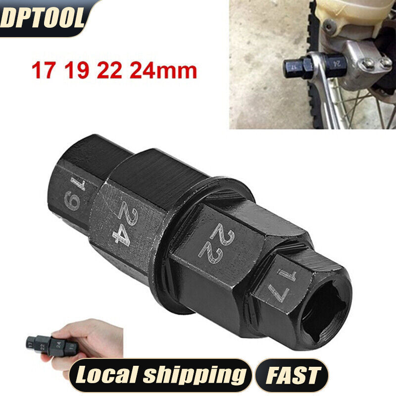 Motorcycle Front Wheel 17 19 22 24mm Metal Axle Hex Spindle Driver Removal Tool