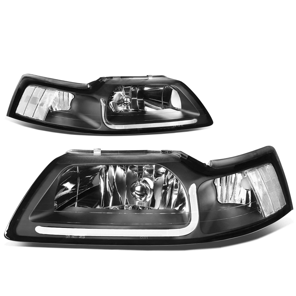 [Led Drl]fit 1999-2004 Ford Mustang Pair Black | Built Supply Co