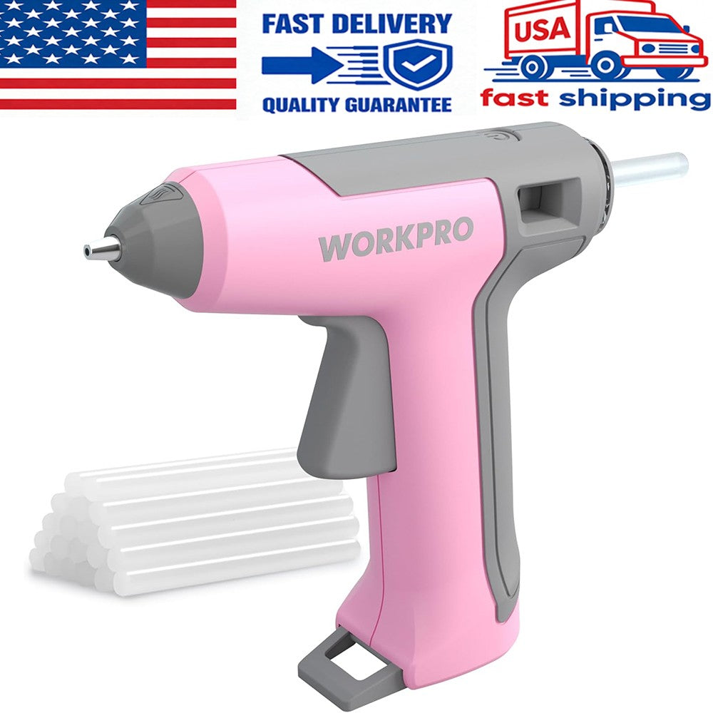 WORKPRO Pink Cordless Mini Hot Glue Gun by WORKPRO