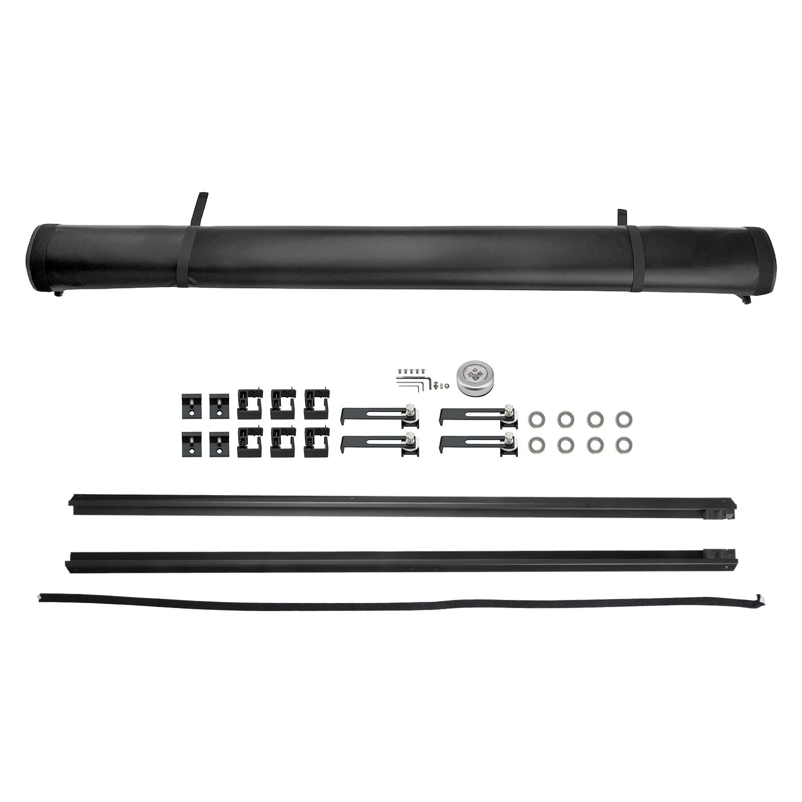 5.5ft Tonneau Cover Soft Roll-Upr for Toyota Tundra Crew Max 2007-21 W/LED Lamp