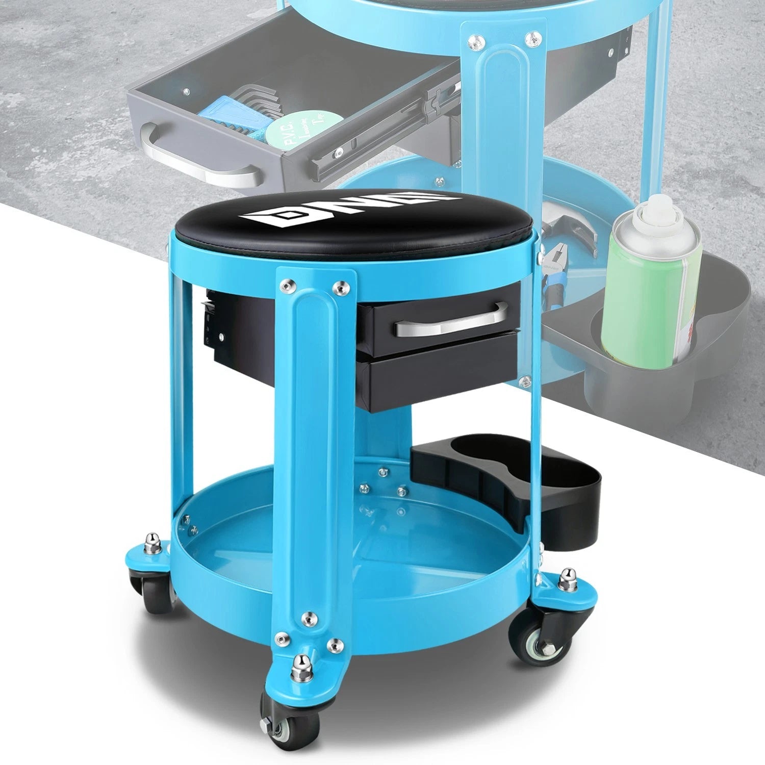 300lbs Round Roller Foam-padded Tool Seat Creeper | Built Supply Co