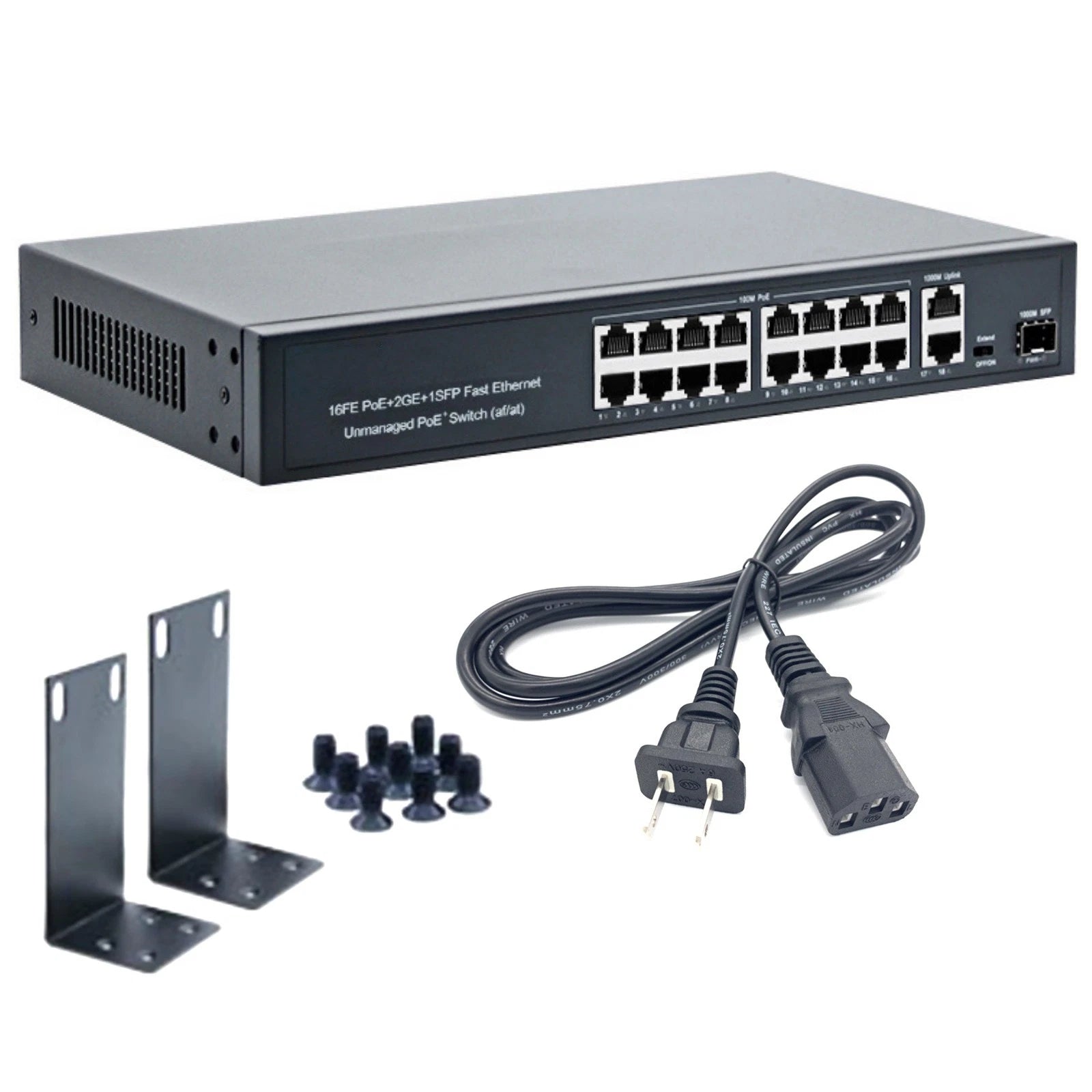 16+2+1 Port Poe Switch 10/100mbps Ieee802.3af/at | Built Supply Co