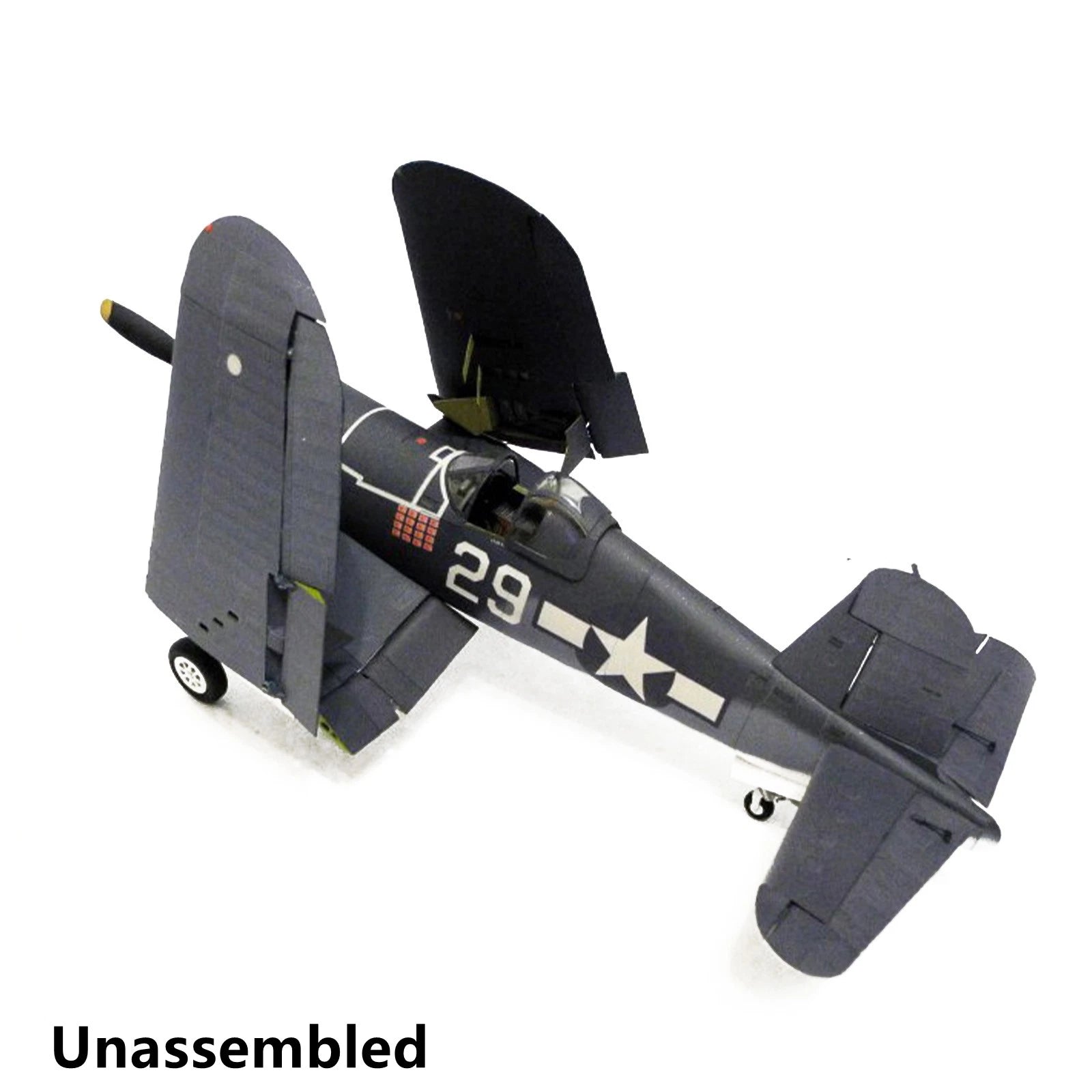 1/33 F4u-1a Pirate Ship-borne Fighter Helicopter Paper Unassemble