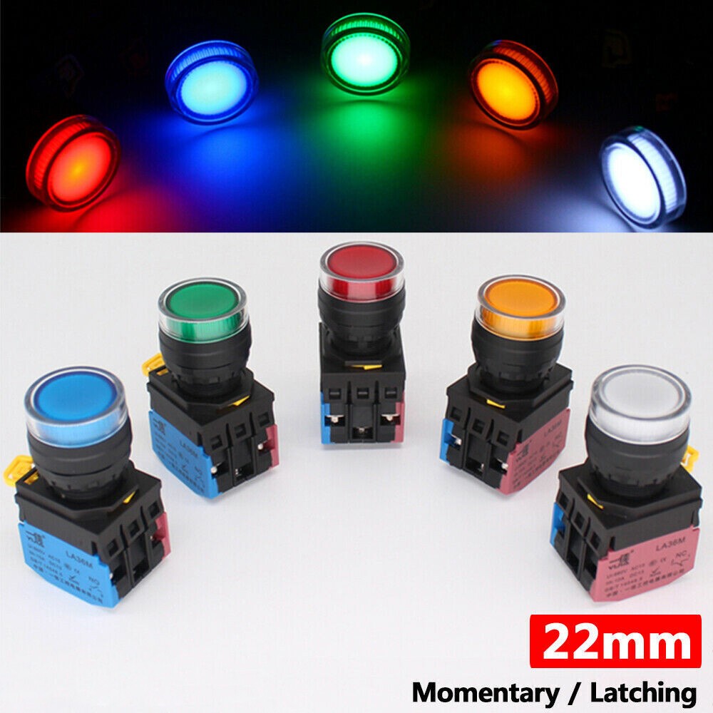 22mm Momentary Latching Push Button Switches