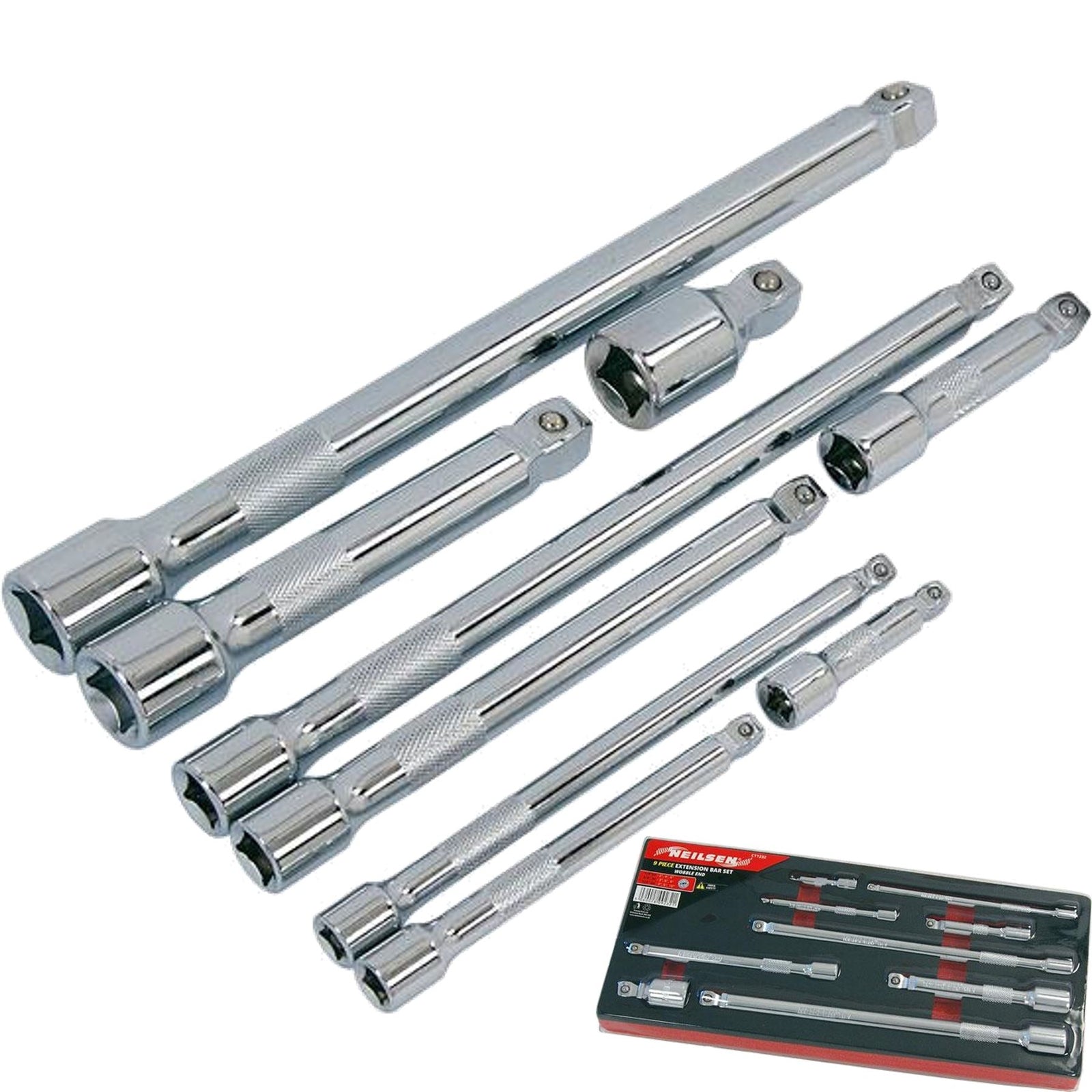 Neilsen 9pc Long Reach Socket Extension Bar Set
