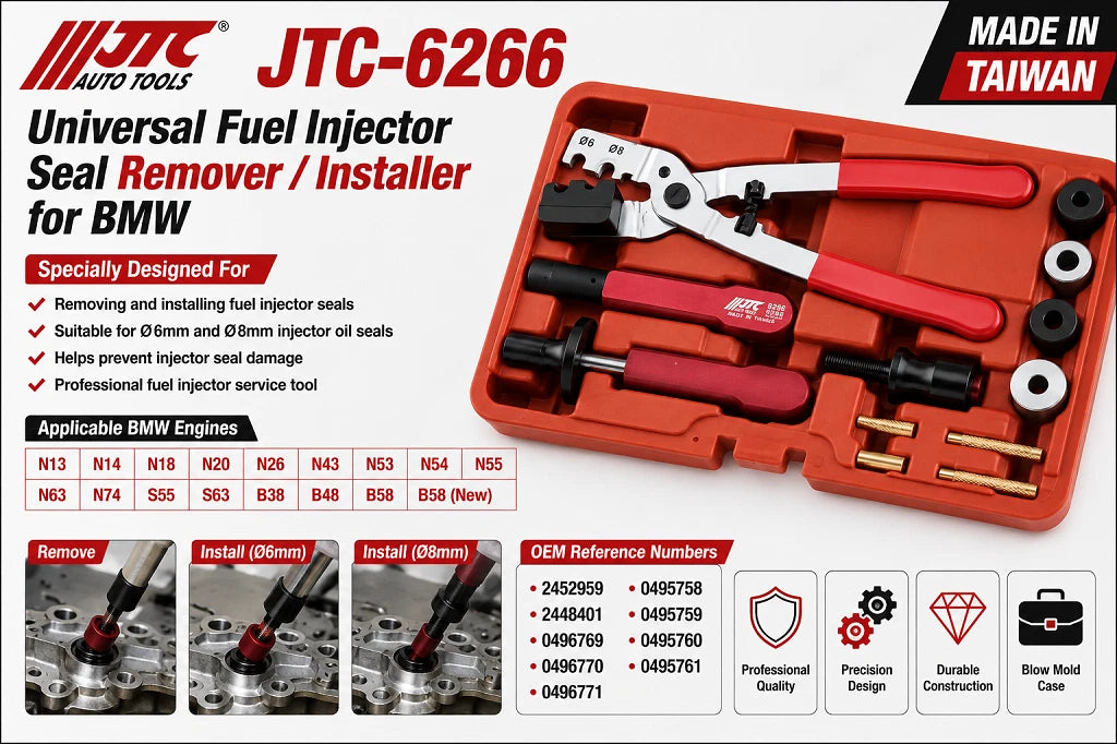 JTC-6266 Universal Fuel Injector Seal Remover / Installer for BMW N13,14-B58 New