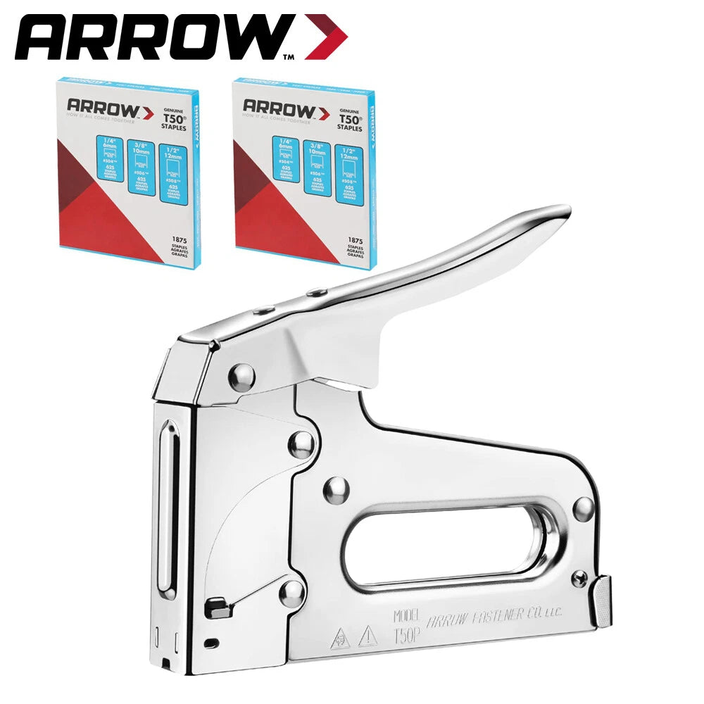 Arrow T50 Heavy Duty Staple Gun Kit With 1/4" 3/8" 1/2" T50 Steel