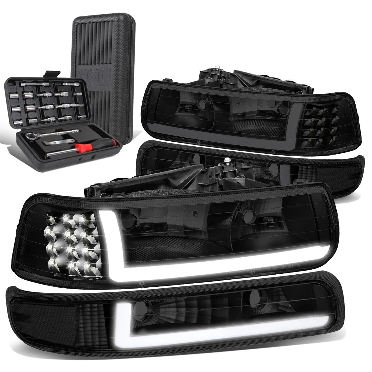 Fit 1999-2002 Silverado Led Drl Tinted Clear Side | Built Supply Co