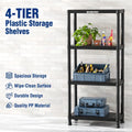WORKPRO 51" 4-Tier Plastic Storage Shelving Unit 400lb Capacity Screw Free Shelf