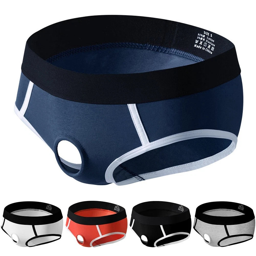 Stylish Men's Underwear Briefs With Front Ring Pouch For Comfort And