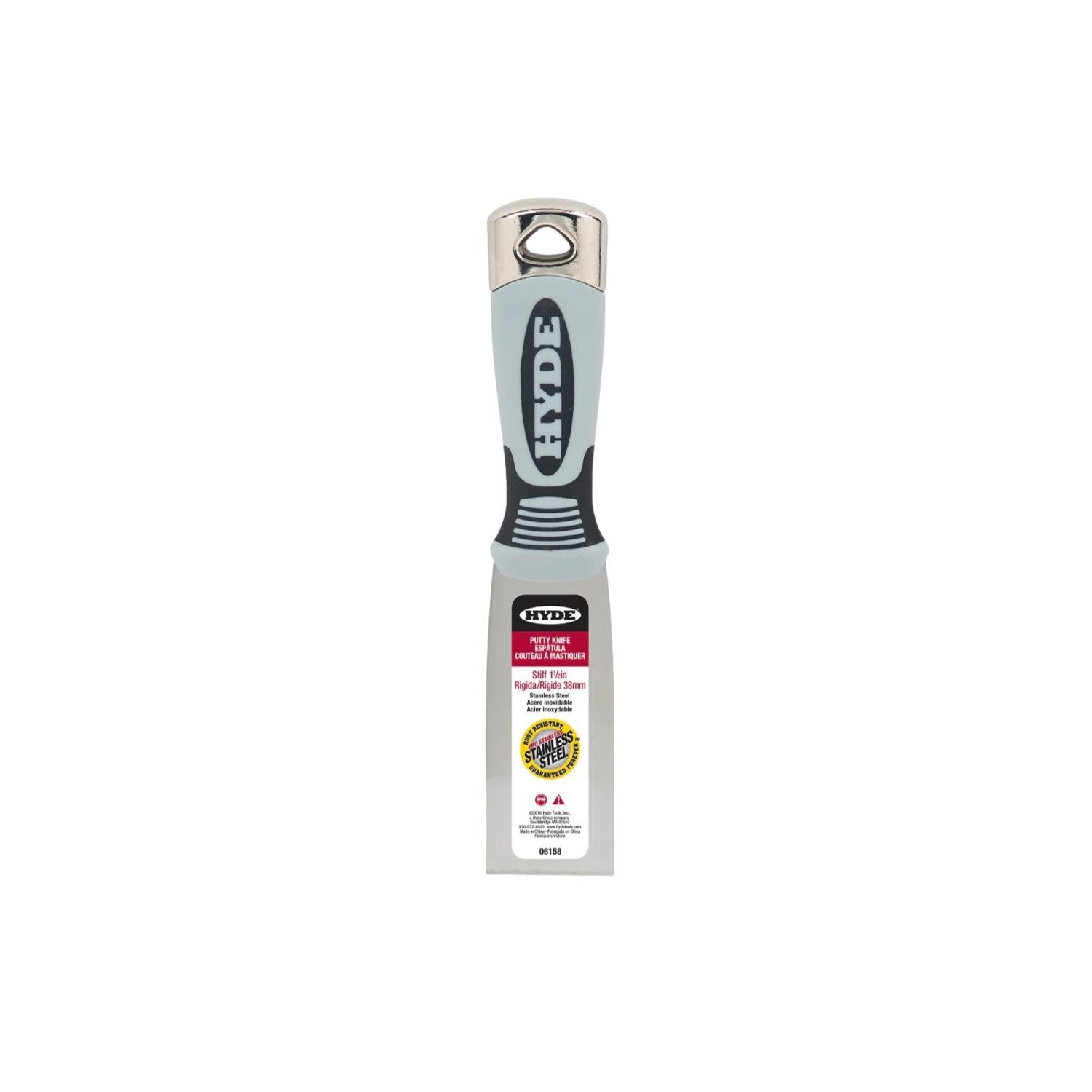 Hyde 06158 Stiff Pro Stainless Steel Putty Knife 38MM (1 1/2")