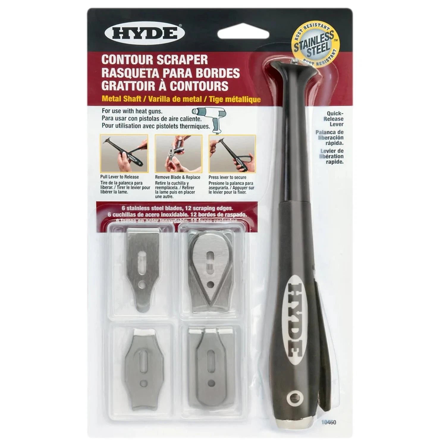 Hyde Heat Safe Contour Paint Scraper 6 Stainless | Built Supply Co