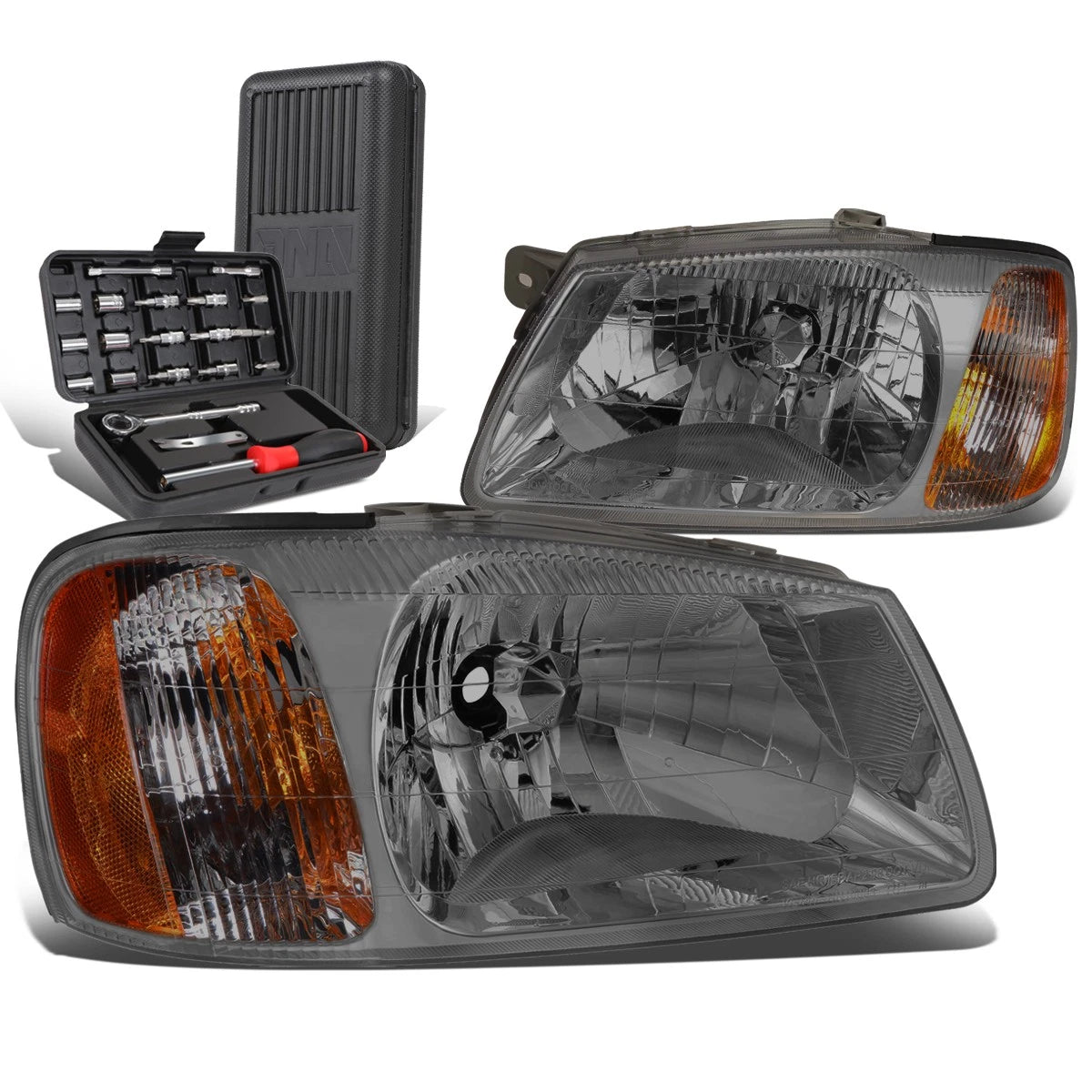 For 2000-2002 Accent Pair Smoked Housing Amber Side | Built Supply Co