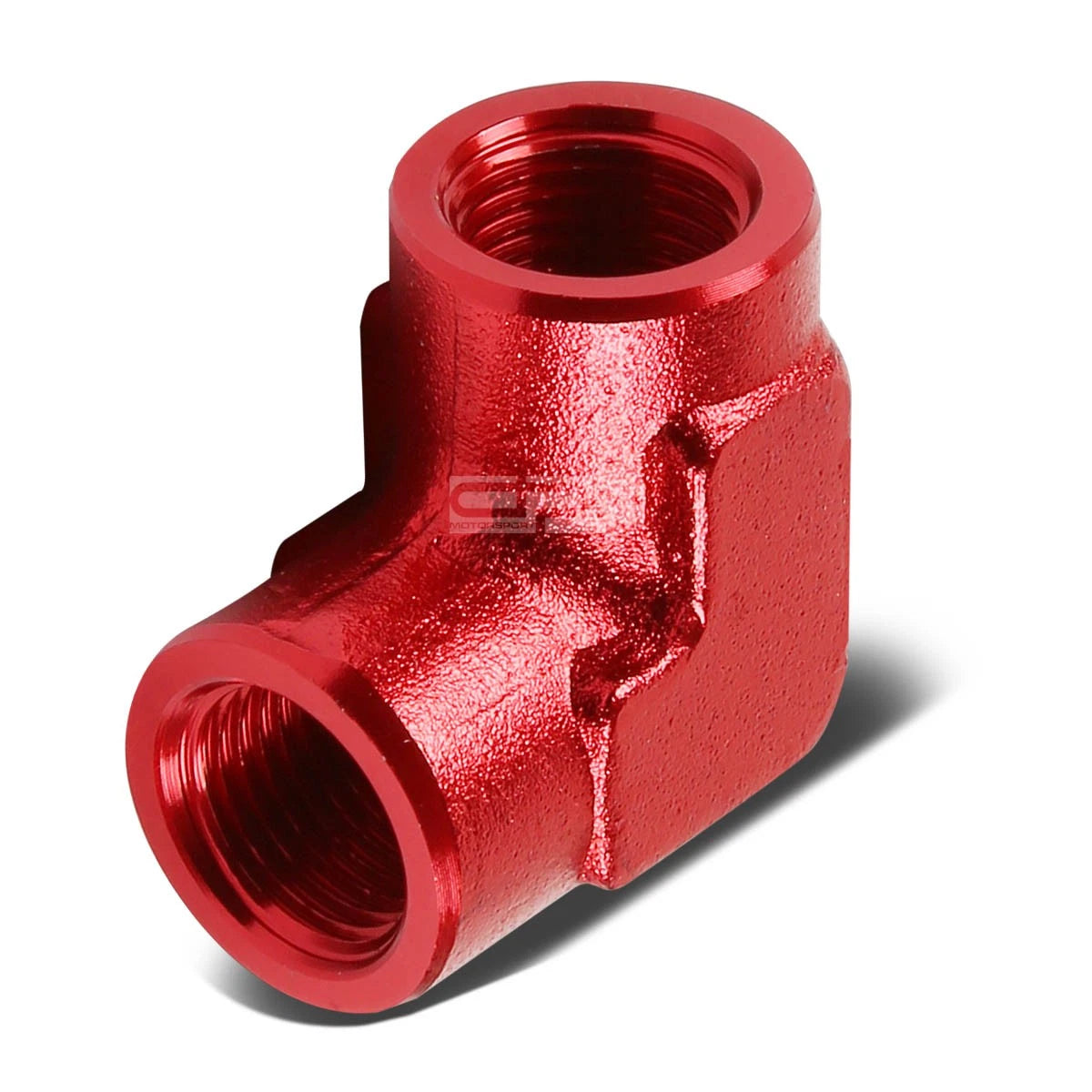 Female 1/4" Npt Pipe Piping Red Anodized Finish Aluminum 90 Fitting