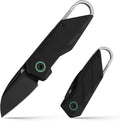 Flissa Mini Folding Pocket Knife With Titanium Alloy Carabiner Clip