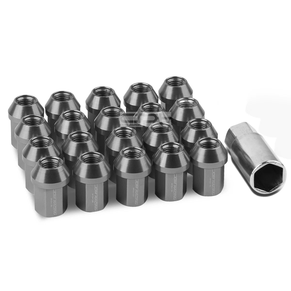 20 Closed End M12x1.5 35mm Tall 25mm Od Gun Metal Aluminum Jdm Lug