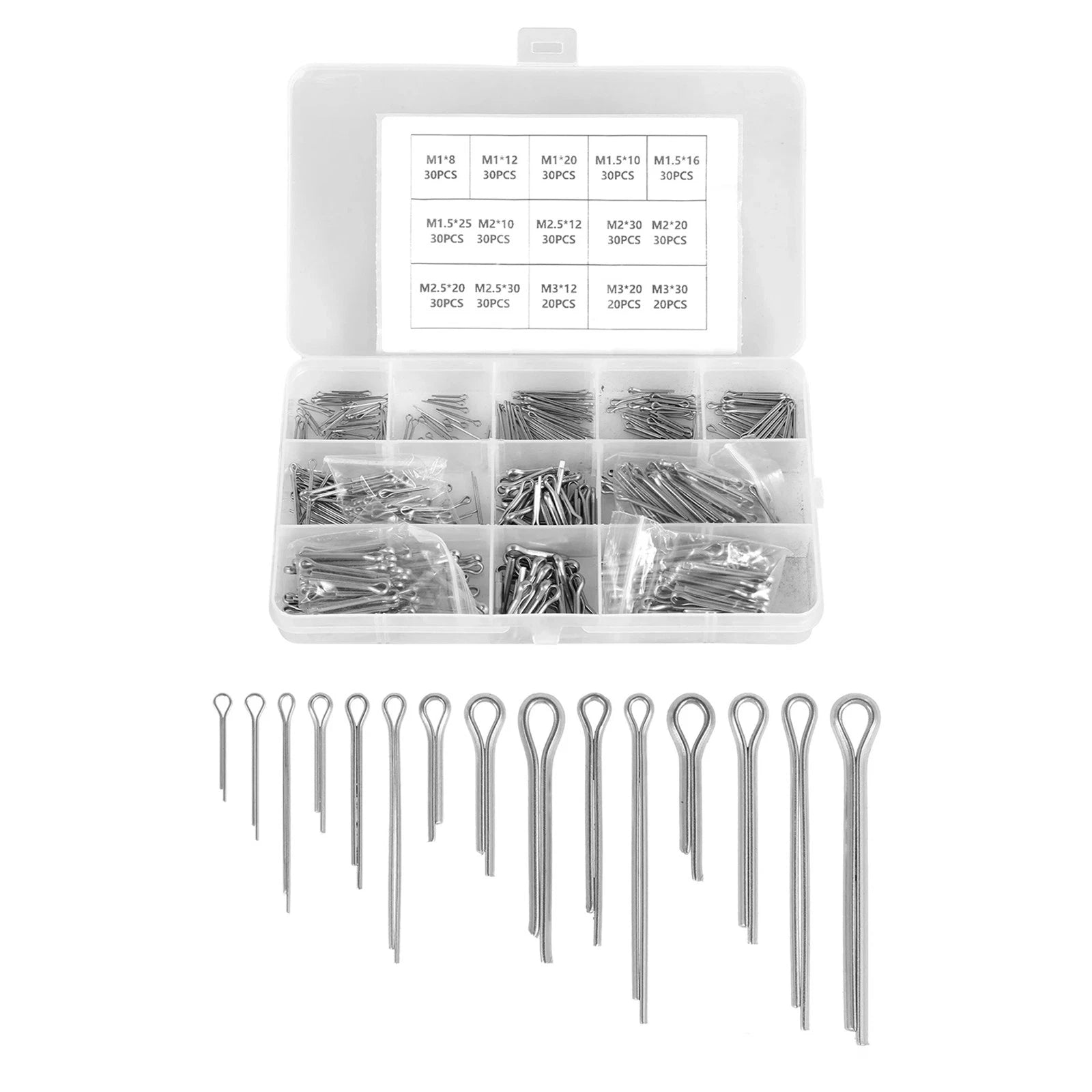 Cotter Pin Assortment Kit Split Pin Fastener Clips Set Straight Clips