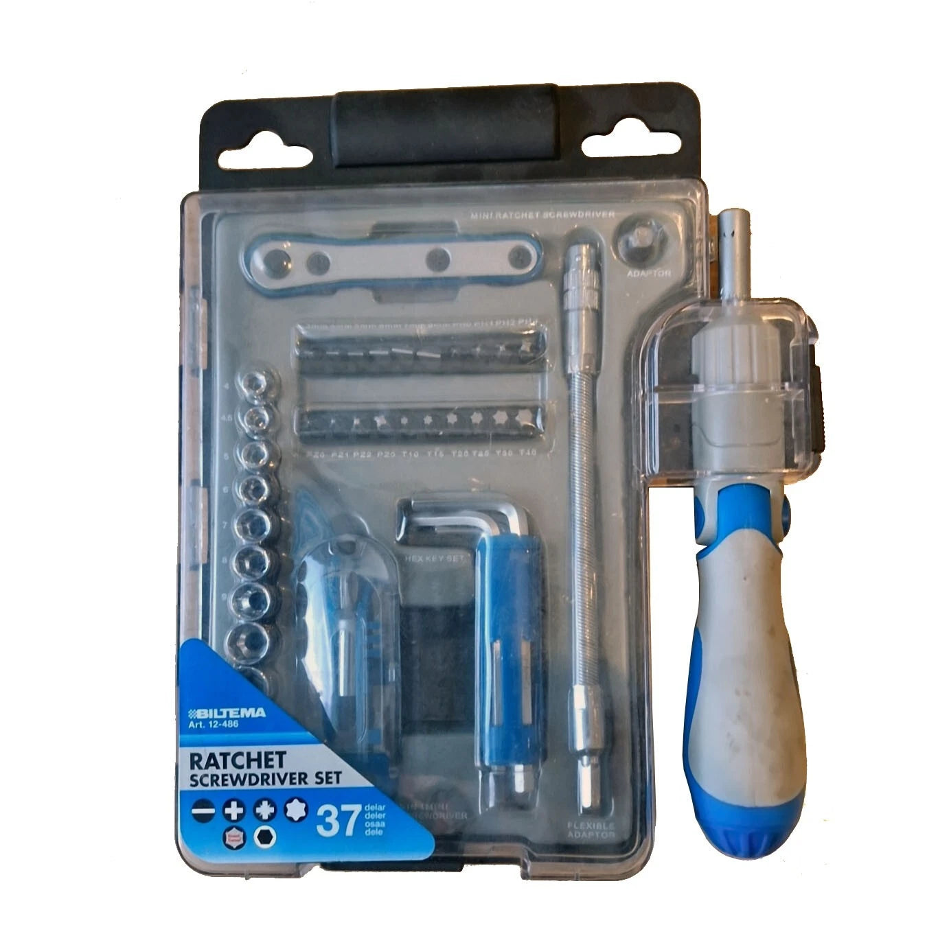 Biltema Denmark Ratchet Screwdriver & Socket Hex Torx Phillip Slotted