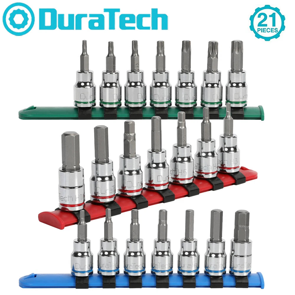 Duratech Bit Socket Set Metric Sae 3/8'' Drive Torx Allen Bit Socket