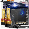 2x H8 6500K White LED Headlight Bulbs