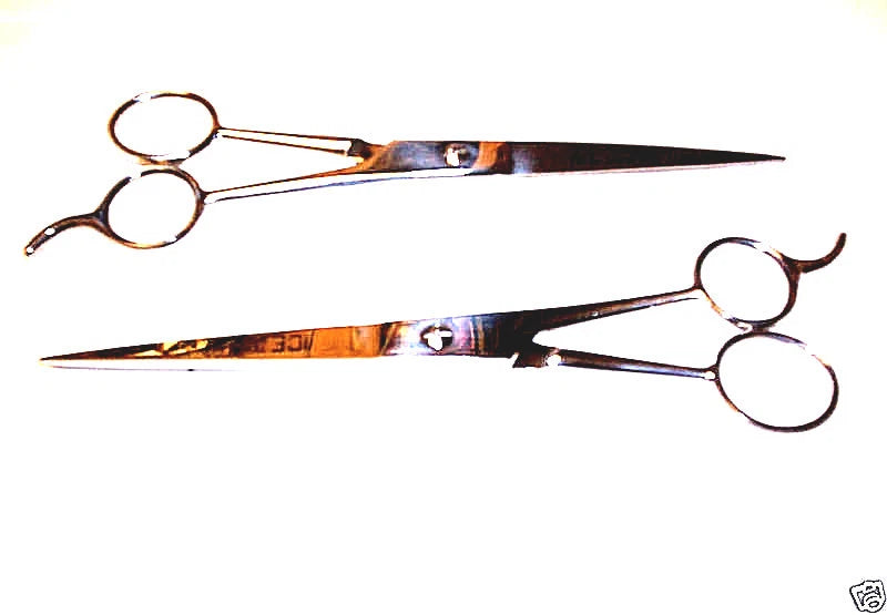 2 Ice Tempered 7-1/2" Barber Scissors Shears Stainless