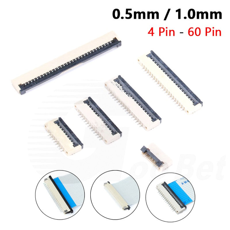 FFC/FPC Flat Cable Connector Socket 1-0.5mm Pitch