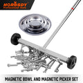 4-Piece 17-Inch Rolling Magnetic Sweeper & Trays Kits Retractable