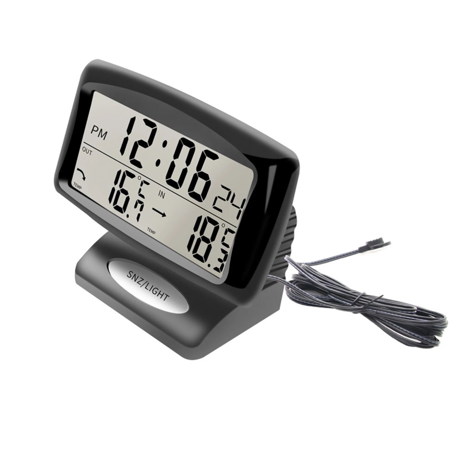 Car Thermometer Led Time Clocks Multifunctiona<wbr/>l Temperature