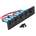 5 Gang Blue Led Rocker Switch Panel On/off Car Marine Boat Rv Circuit