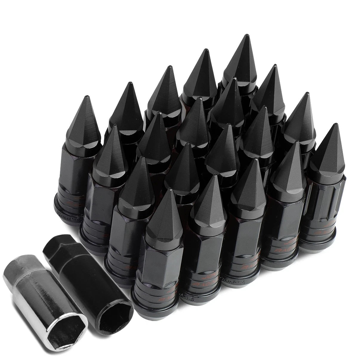 Spiked Cap Steel Black 16 Rim Lug+4 Lock | Built Supply Co