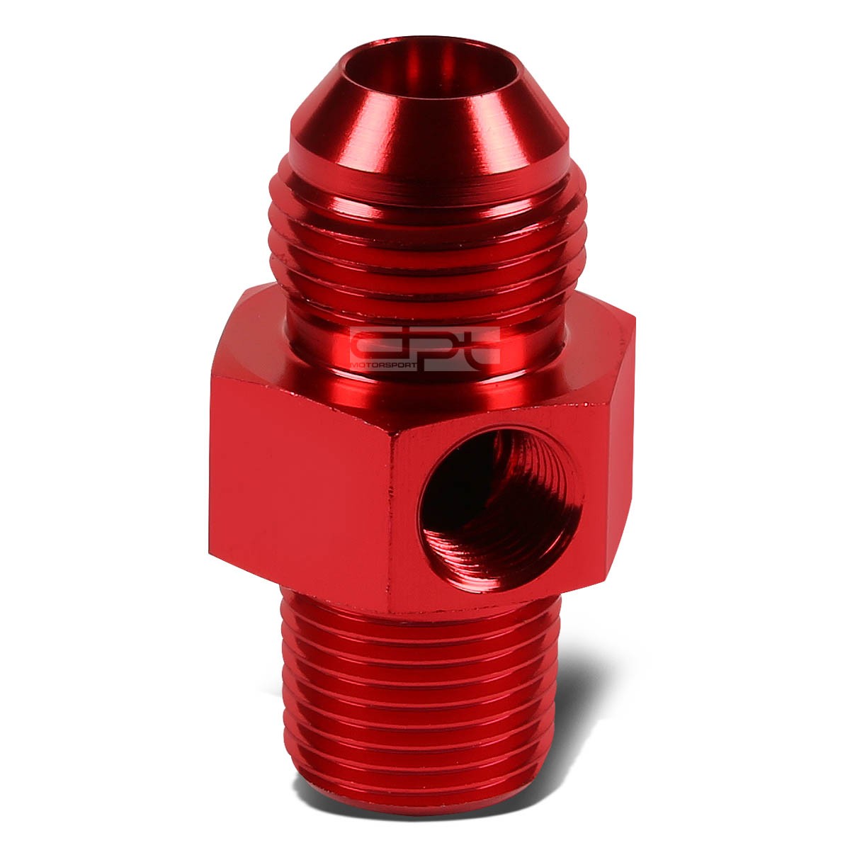 Red 8-An Flare To 3/8" NPT Fitting/Coupler/Adapter+1/8" Fuel/Oil/Water