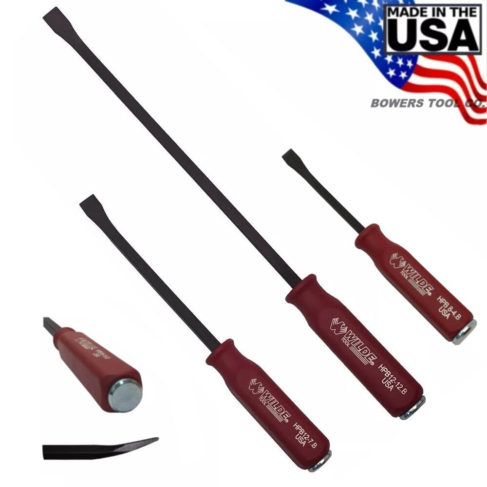 Wilde 3pc Hard Cap Pry Bar Set 8" 12" 17"